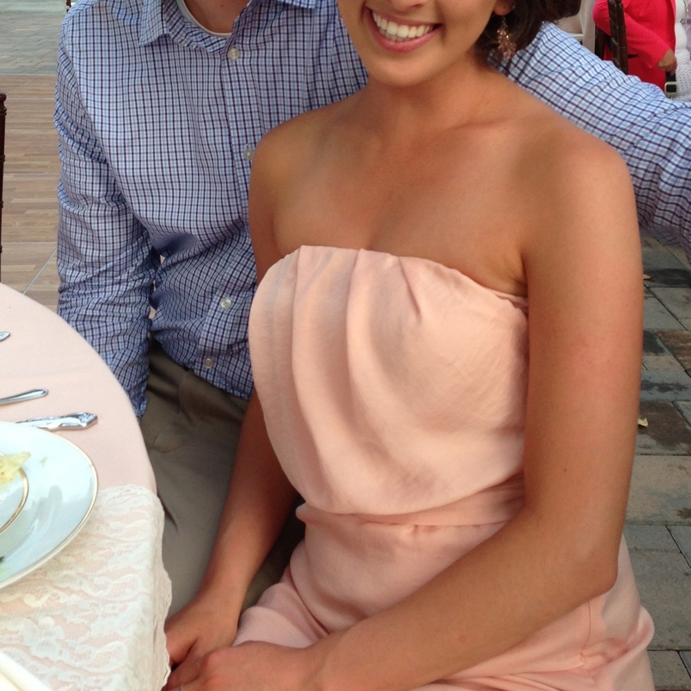 Floor Length Pale Pink / Blush Bridesmaid Dress